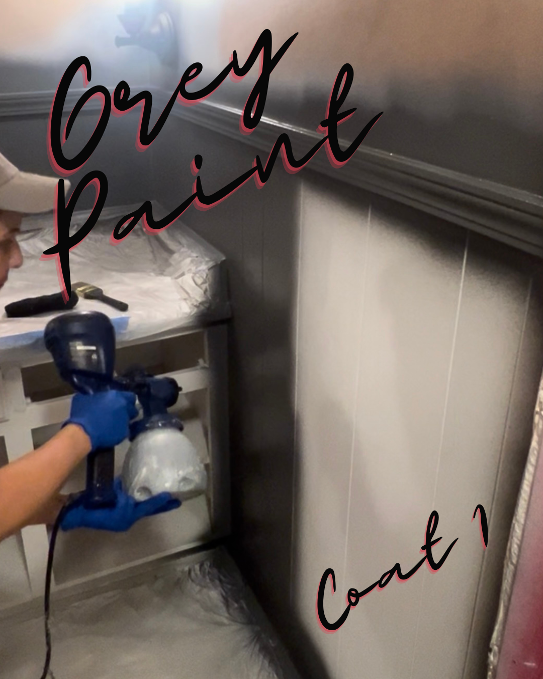 bathroom remodel part 3- custom grey paint mixed from clearance rack paints