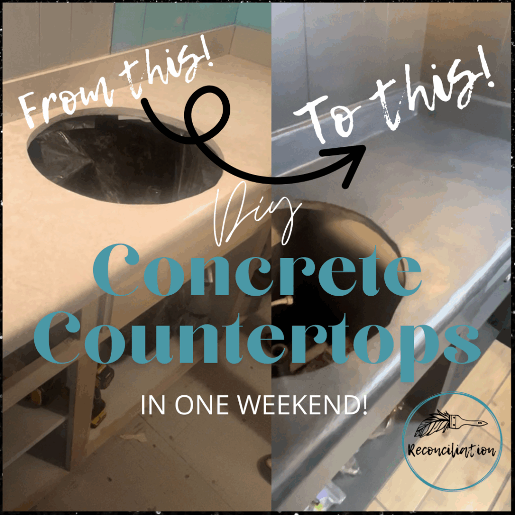 How to update your laminate countertops to concrete countertops in one weekend!