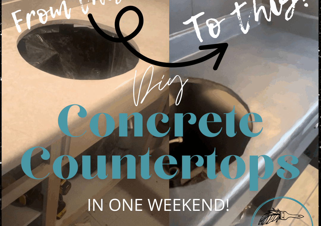 How to update your laminate countertops to concrete countertops in one weekend!