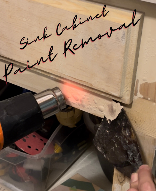 bath remodel part 2 sink cabinet paint removal