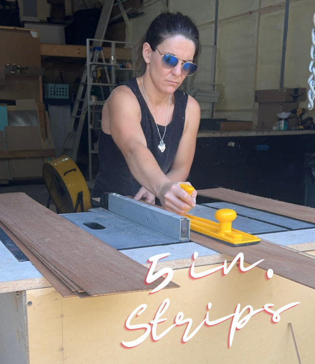 bathroom remodel part 4- cut into 5 inch strips