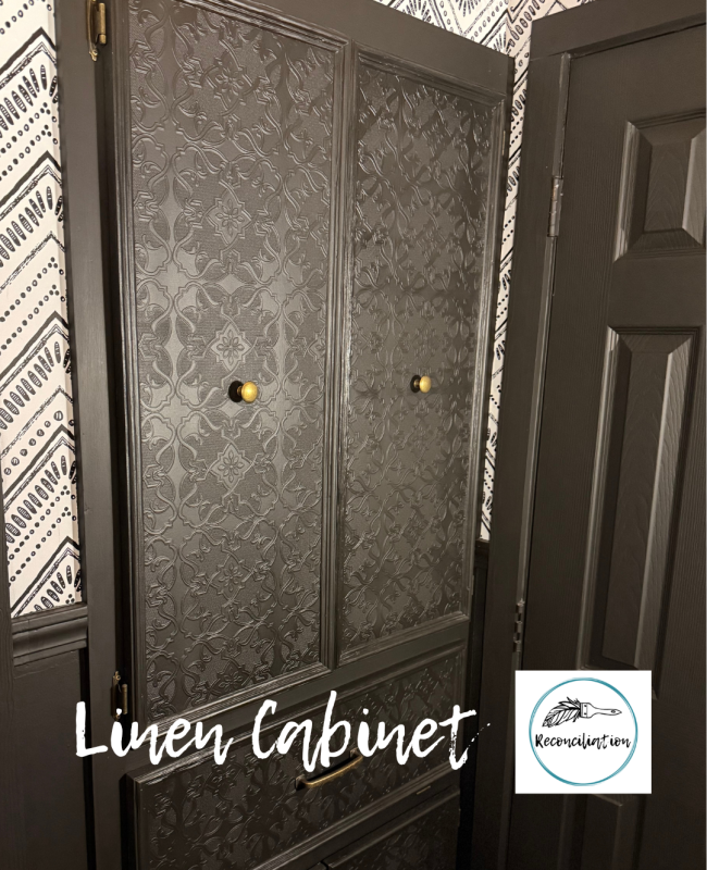 final reveal- linen cabinet